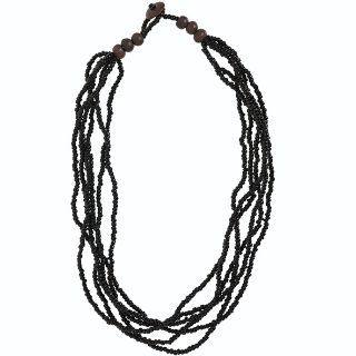 Obrázek z Náhrdelník korálky černý(12ks/bal) 